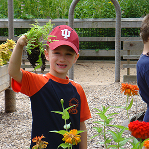 Boy in garden